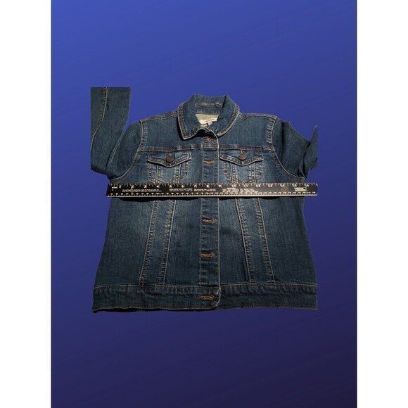 REFUGE Cropped Jean Jacket, BLUE/DARK WASH, Women's Size Small, NWOT - Picture 4 of 9